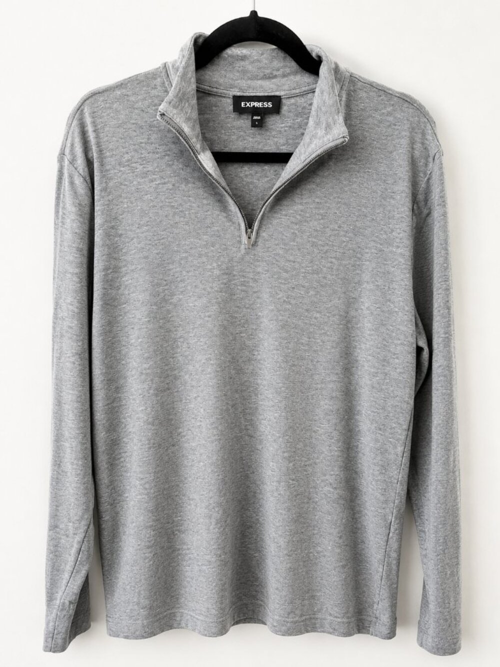 Express Men’s Small Gray Quarter Zip Pullover Shirt